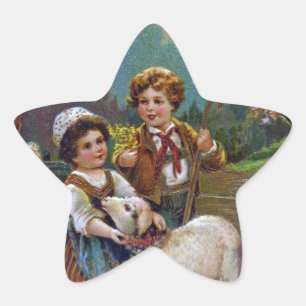 Ostergrüße 1908 Stern-Aufkleber