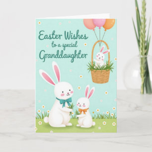 Ostergrüße an die Enkelin Karte mit Hasen