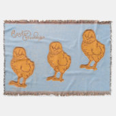 Ostergrüsse Chicks Blue Decke (Vorderseite)
