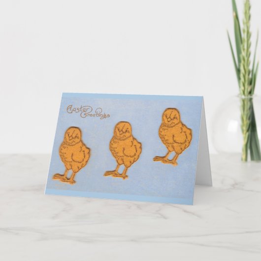 Ostergrüsse Chicks Blue Feiertagskarte (Vorderseite)