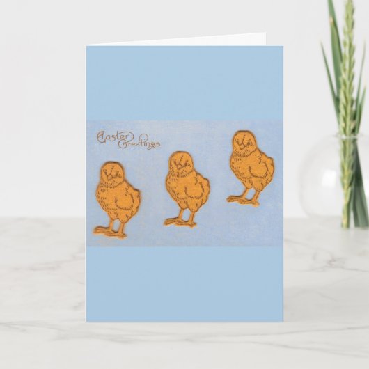 Ostergrüsse Chicks Blue Feiertagskarte (Vorderseite)