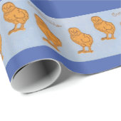 Ostergrüsse Chicks Blue Geschenkpapier (Rolleneckpunkt)