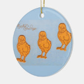 Ostergrüsse Chicks Blue Keramikornament (Links)
