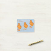 Ostergrüsse Chicks Blue Post-it Klebezettel (Auf Schreibtisch)