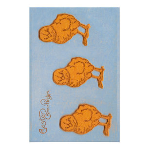 Ostergrüsse Chicks Blue Poster