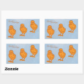 Ostergrüsse Chicks Blue Rechteckiger Aufkleber (Blatt)