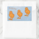 Ostergrüsse Chicks Blue Rechteckiger Aufkleber (Tasche)