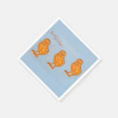Ostergrüsse Chicks Blue Serviette (Ecke)