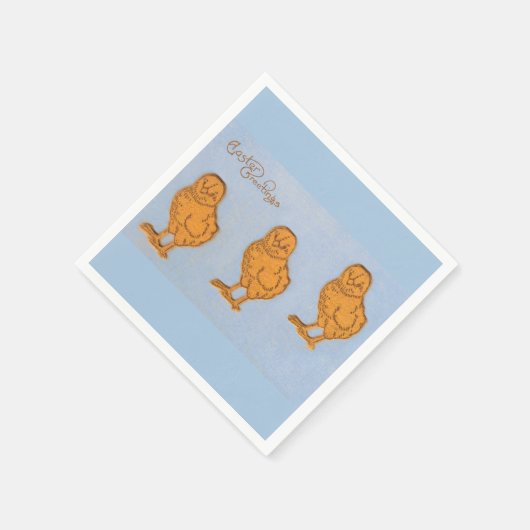 Ostergrüsse Chicks Blue Serviette (Ecke)