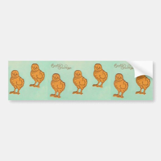 Ostergrüße Chicks Grün Autoaufkleber (Vorne)