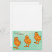 Ostergrüße Chicks Grün Briefpapier (Vorne/Hinten)
