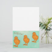 Ostergrüße Chicks Grün Briefpapier (Stehend Vorderseite)