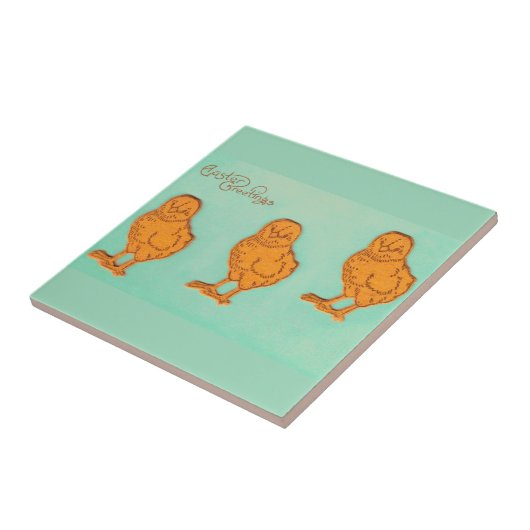 Ostergrüße Chicks Grün Fliese (Seite)