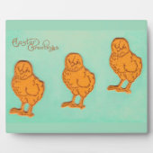 Ostergrüße Chicks Grün Fotoplatte (Vorderseite)