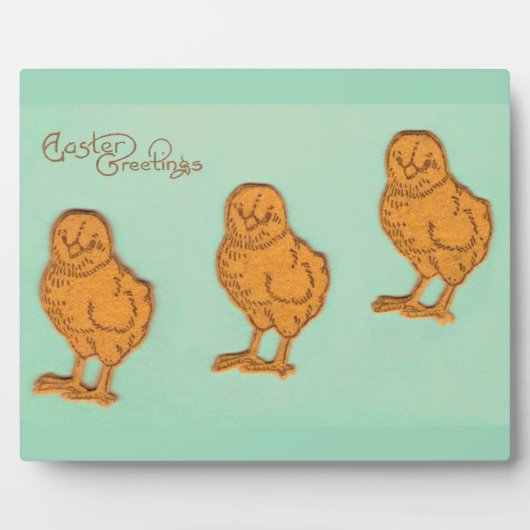 Ostergrüße Chicks Grün Fotoplatte (Vorderseite)