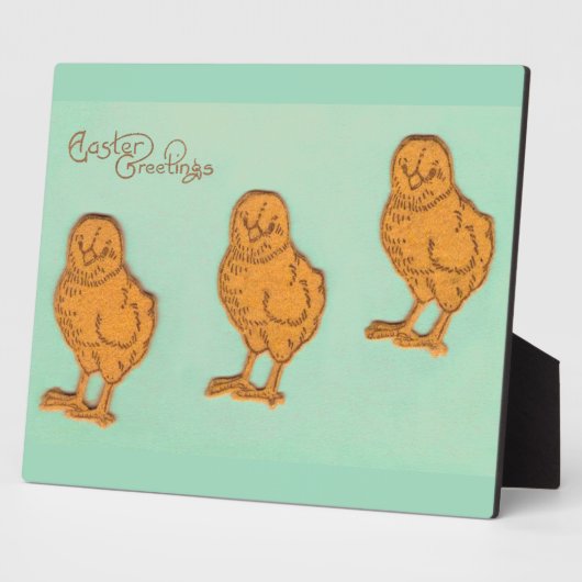 Ostergrüße Chicks Grün Fotoplatte (Seite)