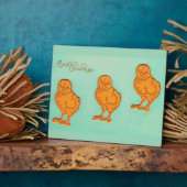 Ostergrüße Chicks Grün Fotoplatte (Seite)