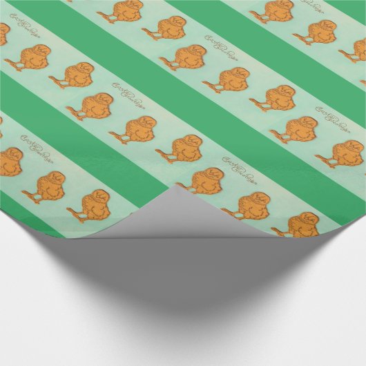 Ostergrüße Chicks Grün Geschenkpapier (Ecke)