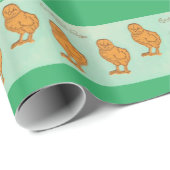 Ostergrüße Chicks Grün Geschenkpapier (Rolleneckpunkt)