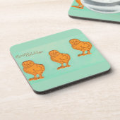 Ostergrüße Chicks Grün Getränkeuntersetzer (Linke Seite)