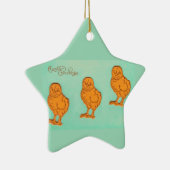 Ostergrüße Chicks Grün Keramik Ornament (Rechts)