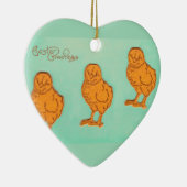 Ostergrüße Chicks Grün Keramik Ornament (Rechts)