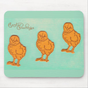Ostergrüße Chicks Grün Mousepad