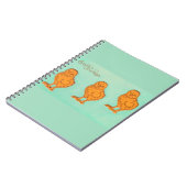 Ostergrüße Chicks Grün Notizblock (Linke Seite)