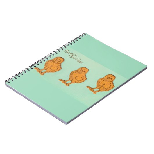 Ostergrüße Chicks Grün Notizblock (Linke Seite)