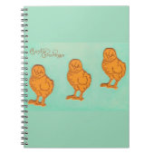 Ostergrüße Chicks Grün Notizblock (Vorderseite)
