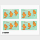 Ostergrüße Chicks Grün Rechteckiger Aufkleber (Blatt)