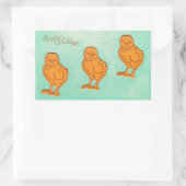 Ostergrüße Chicks Grün Rechteckiger Aufkleber (Tasche)