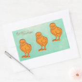 Ostergrüße Chicks Grün Rechteckiger Aufkleber (Umschlag)