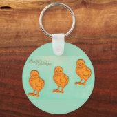 Ostergrüße Chicks Grün Schlüsselanhänger (Vorderseite)
