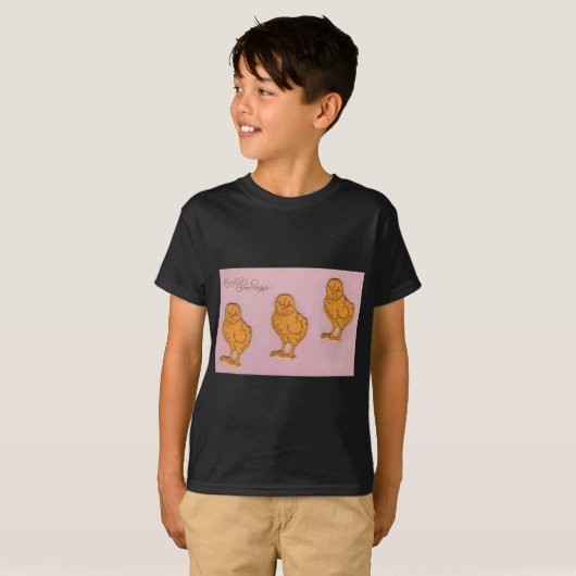 Ostergrüße Chicks Pink T-Shirt (Vorne ganz)