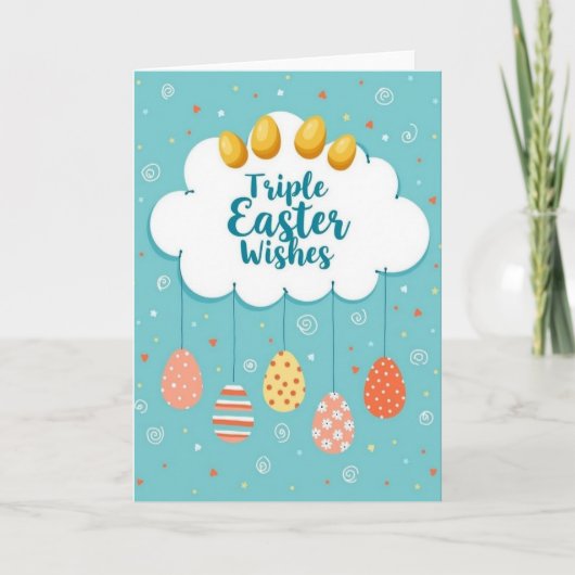Ostergrüße Cloud Eggs Karte (Vorderseite)