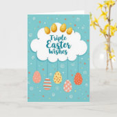 Ostergrüße Cloud Eggs Karte (Gelbe Blume)