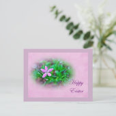 Ostergrüße Deptford Pink Wildblume Feiertagspostkarte (Stehend Vorderseite)