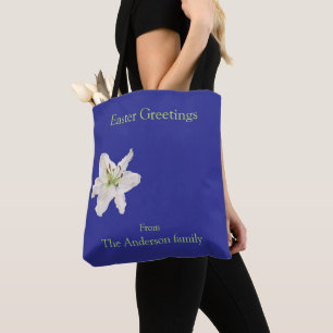 Ostergrüße der Blume Weißer Lilie Tasche