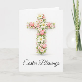 Ostergrüße Florales Kreuz Christliches Ostern Karte