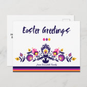 Ostergrüße Folklore Benutzerdefinierter Text Postkarte (Vorne/Hinten)