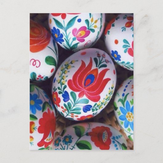 Ostergrüße Kalocsai Eier Feiertagspostkarte (Vorderseite)