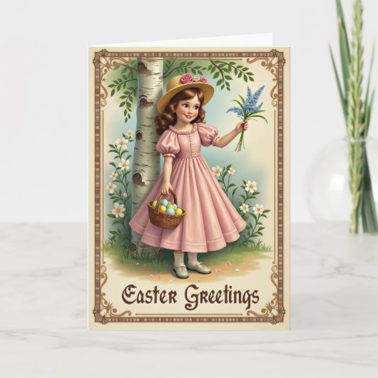 Ostergrüße Karte mit Blumenmotiv (Vorderseite)