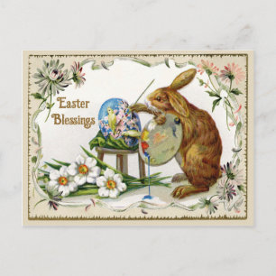 Ostergrüße Künstler Hase Vintage-Reproduktion Feiertagspostkarte
