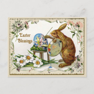 Ostergrüße Künstler Hase Vintage-Reproduktion Feiertagspostkarte
