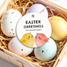 Ostergrüße mit zwei kleinen Hühnern