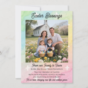 Ostergrüße Personalisierte Foto-Vorlage Feiertagskarte