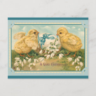 Ostergrüße Süßes Vintage-Küken Postkarte
