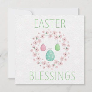 Ostergrüße Verzierte Eier Floraler Kranz Karte