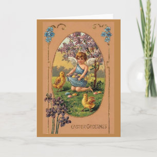 Ostergrüße! Viktorianische Osterkarte Feiertagskarte